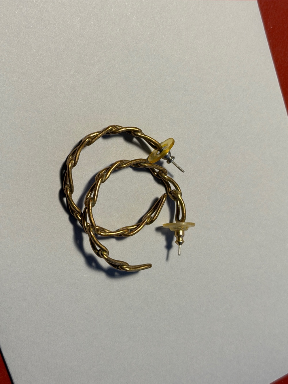 Gold Chain Twist Hoop Earrings - Women Jewelry